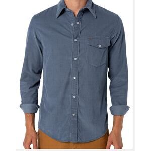 Criquet size XXL shirt corduroy pesl snap dusty blue western flair 100% cotton